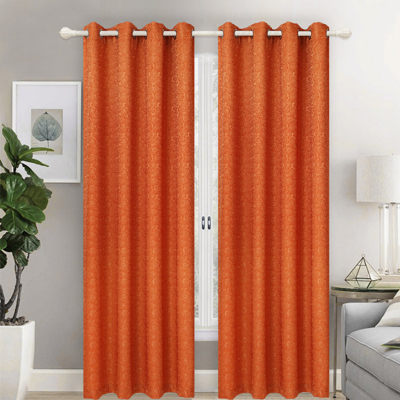 Room Darkening Curtain Pair, Orange