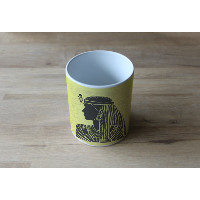 Sherita Ceramic Coffee Mug, Orange/Black