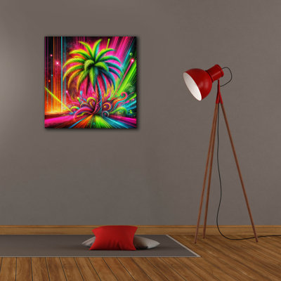«Palm Tree Abstract 1» par Rey Klimt, art mural sur toile