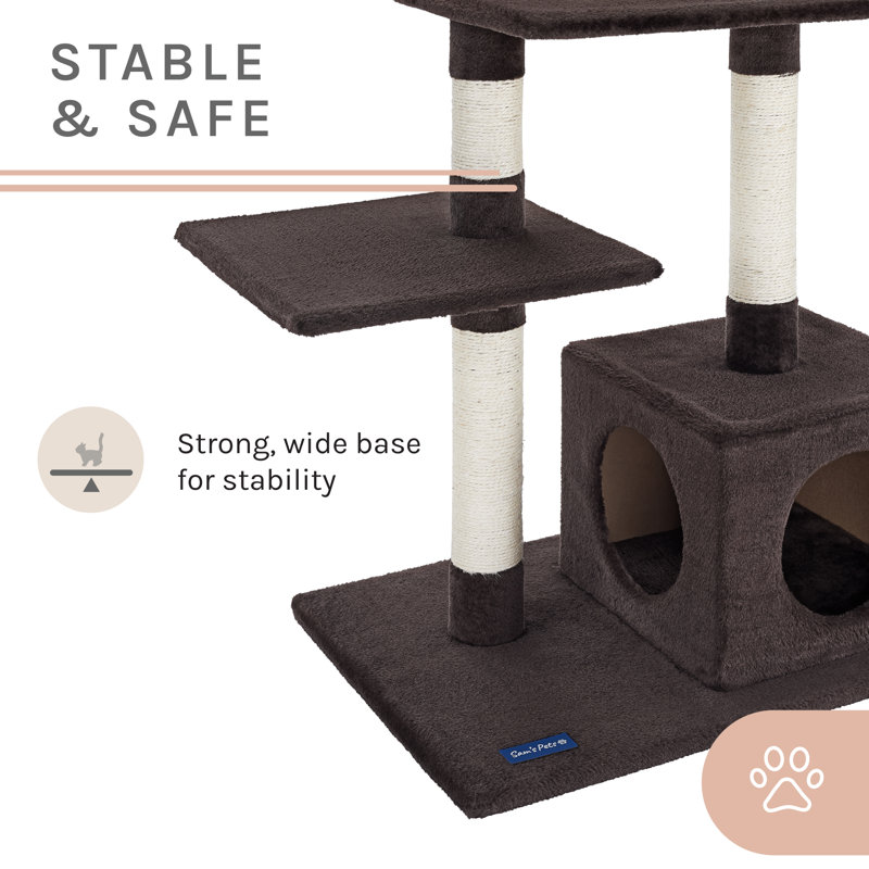 Randolph 43" Brown Plush Multi-Tier Cat Tree