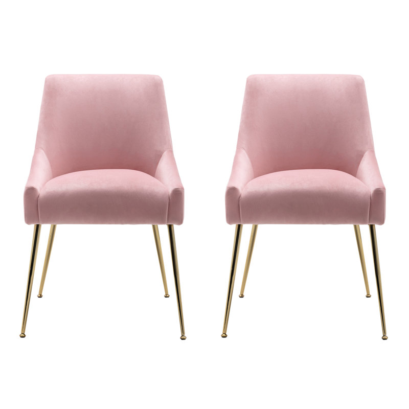 Fauteuil en velours l 21,5 po Koblas, Velours rose