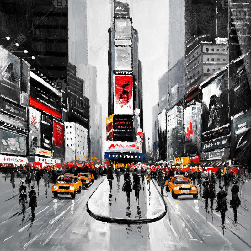 «New York City Busy Street», H 24 po x l 24 po