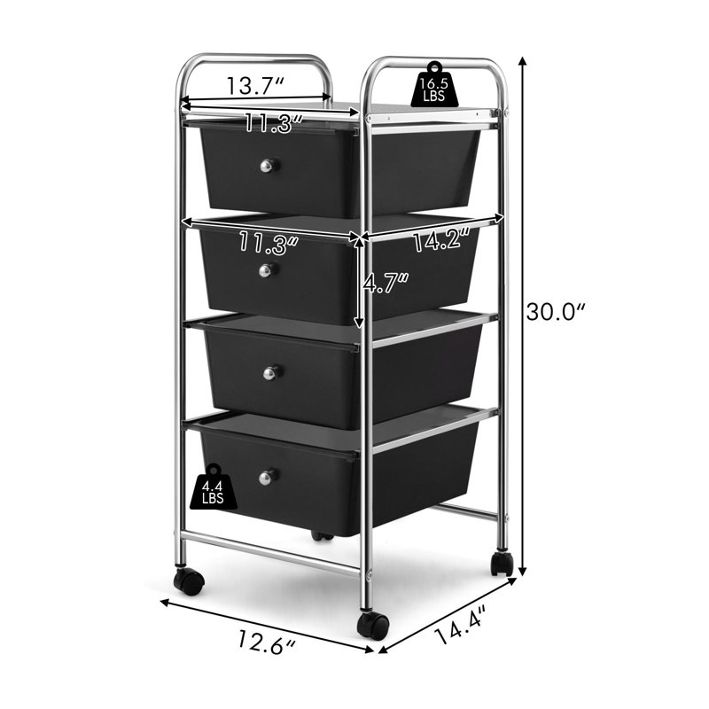 Liyara 4 Drawer Storage Drawer