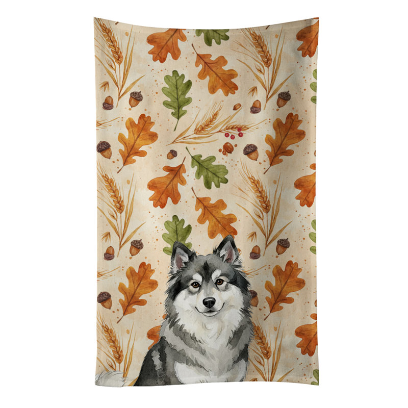 Keeshond Heirloom Fall Kitchen Towel, Keeshond