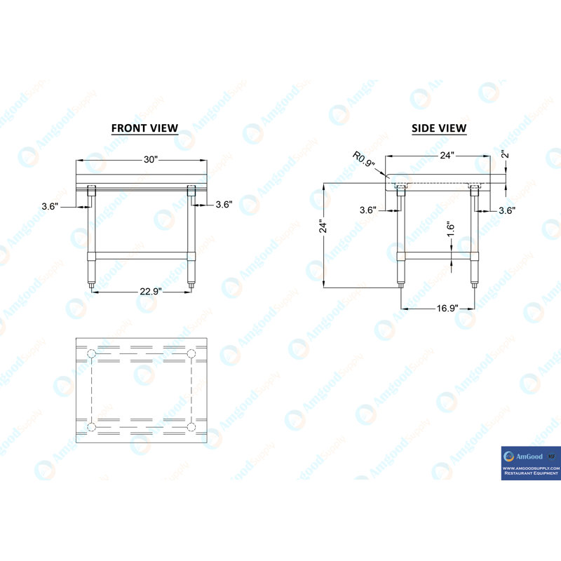 30" Stainless Steel Commercial Kitchen Utility Table with Undershelf