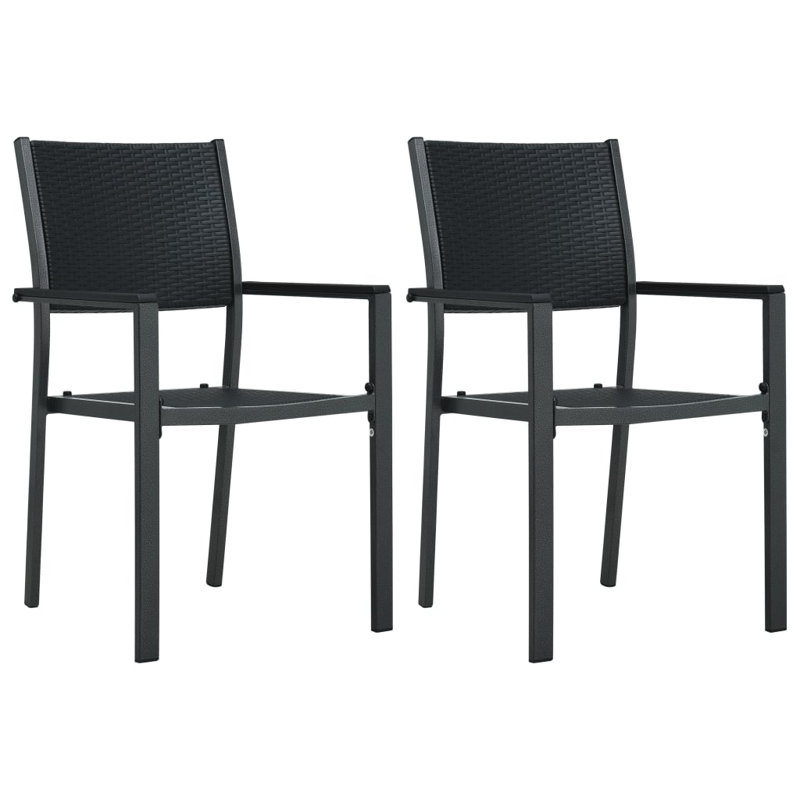 Chaise de patio Malerie, 2, Noir