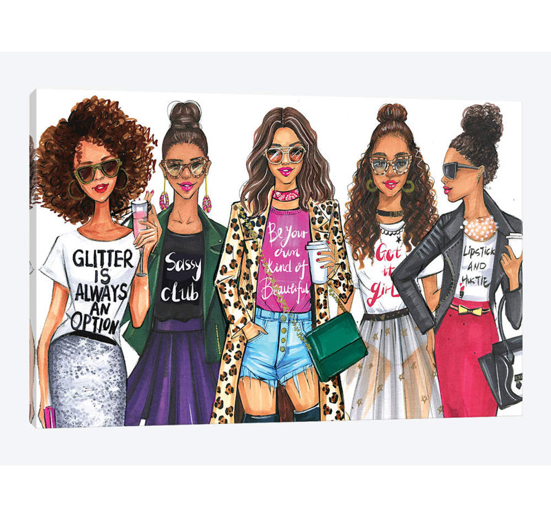 Fashionistas, African American par Rongrong DeVoe - Impression sur toile tendue sur châssis Galler, Toile tendue