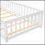 Lit plateforme au sol avec garde-corps et porte-811018462-805319144