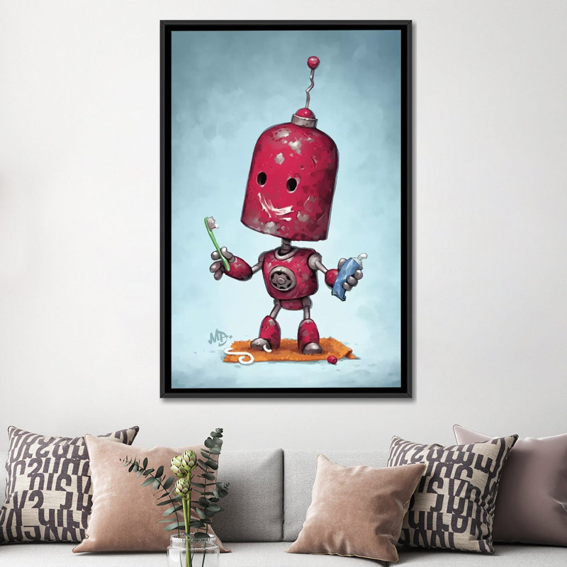 « Brave face » par Matt Dixon-impression, Pas de tapis, H 60 po x l 40po x P 1,5 po, Toile avec cadre noir