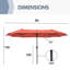 Ensemble de salle à manger rectangulaire pour 60 personnes avec coussins et parasol Leonard-1871360349