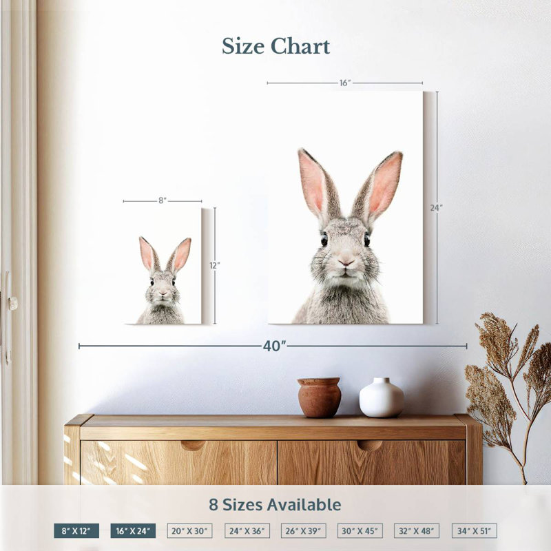 Visage de lapin Brampt, H 12 po x l 8 po