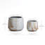 Ensemble de pots de fleurs ronds 15 pièces P 15,8 po, blanc brun imitation marbre avec trou de drainage-672093820-672093821
