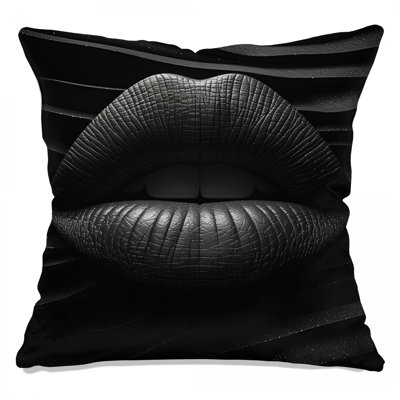 Lips Throw Pillow, Abstract Double Sided Pillows
