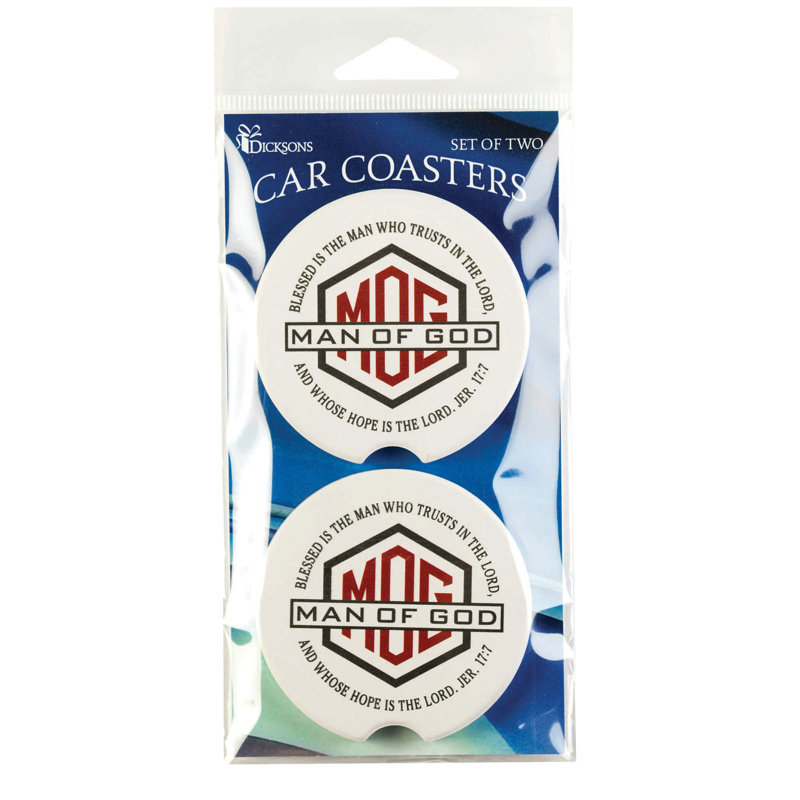 Ceramic Round 2 Piece Car Coaster Set