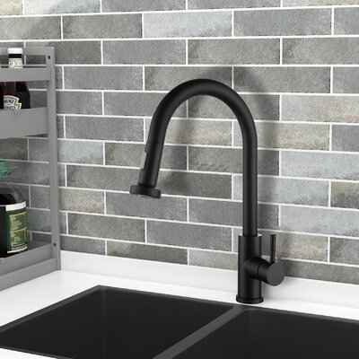 Pull Down Single Handle Kitchen Faucet with Accessories -  HHK HOME, HK-F80026MB