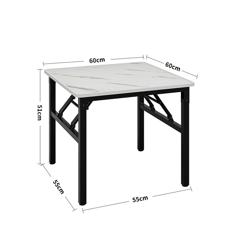 Reyner Square Dining Table with Iron Base, 51cm H x 60cm L x 60cm W