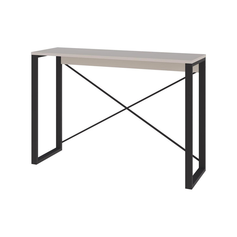 Modern Archie Console Table 110cm with Black Metal Legs - Sandstone or Dark Oak, Beige
