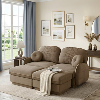 U-shaped sofa, deep-seated sofa with a removable ottoman
