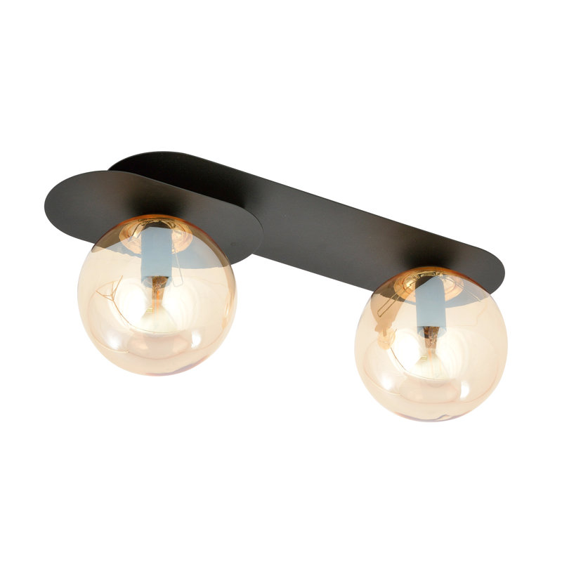 Menyauthe Glass Flush Mount, Amber, 19cm H x 43cm W x 43cm D