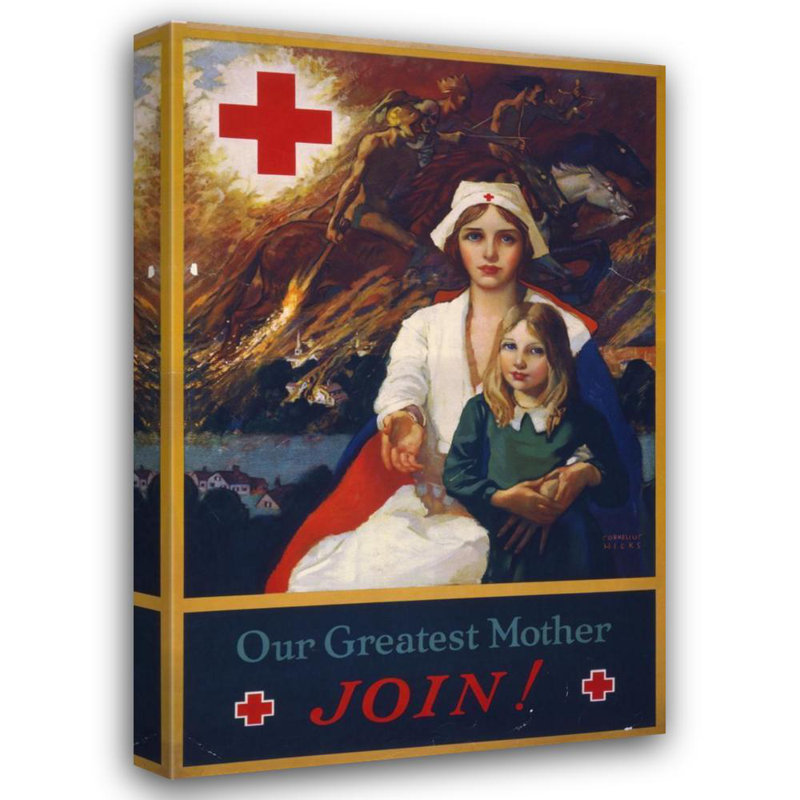 «Our Greatest Mother - join!» par Cornélius Hicks - Art mural sur toile tendue avec châssis, H 40 po x l 28 po