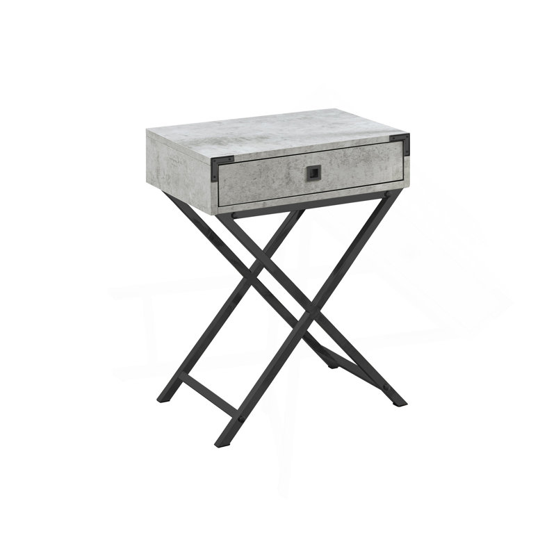Accent Table, Side, End, Nightstand, Lamp, Storage Drawer, Living Room, Bedroom  Laminate Metal, Contemporary, Modern, Black