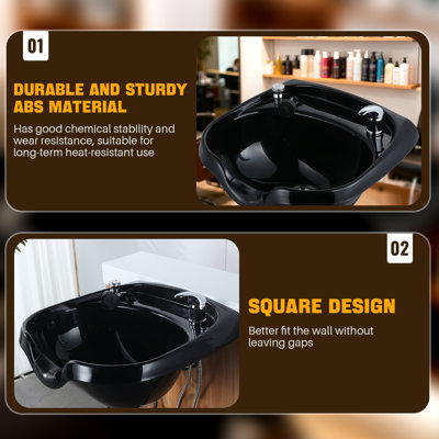 22.4 In. D X 20 In. W Wall Mounted Shampoo Bowl For Salons With Faucet