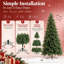 Artificial Slim Pencil Christmas Tree with Metal Stand-717810869