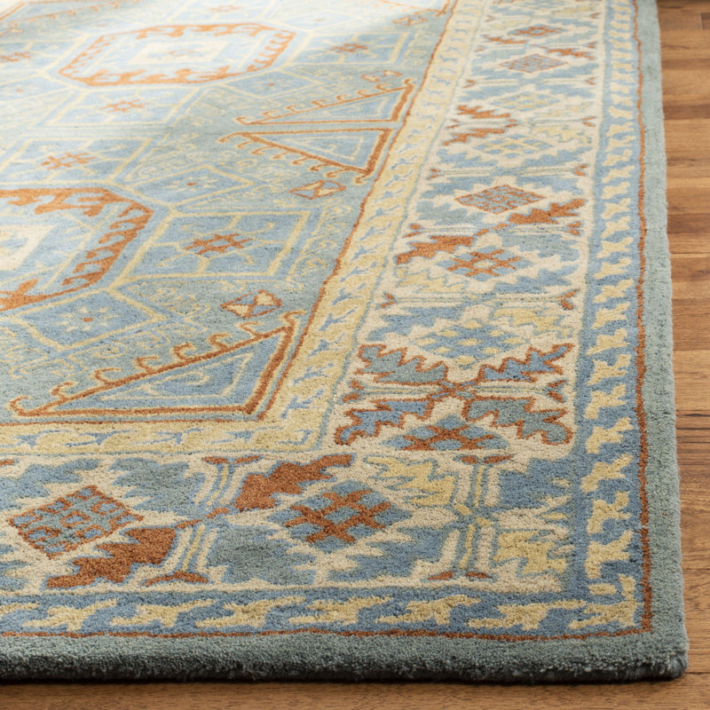 Washam Hand Tufted Wool Southwestern Rug, Round 6'