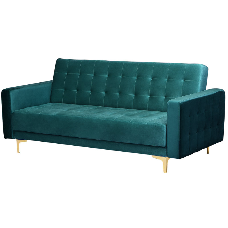 Cherry 3 Seater Velvet Sleeper, Emerald Green