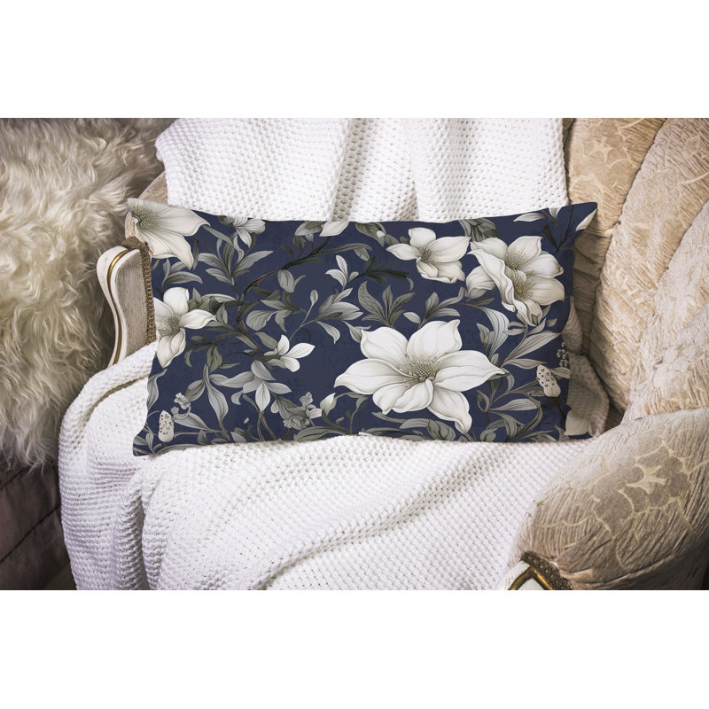 Coussin Petal Perfection, Bleu / Crème