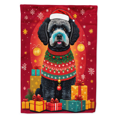 Drapeau de maison de Noël en polyester double face H 40 po x l 28 po