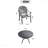 5-Piece Set Of Cast Aluminum Patio Furniture With Black Frame And Blue Seat Cushions-920404471