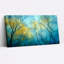 Abstrait, arbres avec tons jaunes et bleus, reproduction d'art sur toile tendue sur toile, ensemble de 1-790189538