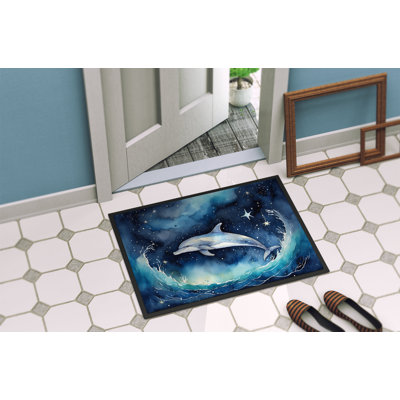 Dolphin in a Starry Sea Doormat