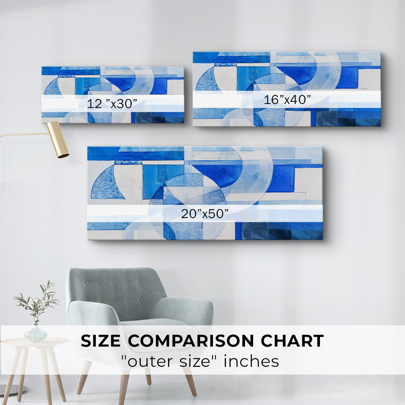 Toile tendue avec châssis abstrait # 1 Lxxx, H 20 po x l 50 po