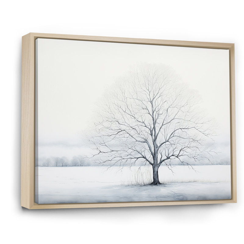 Winters Tree Minimalisme II, Cadre naturel flottant, 34" H x 44" W
