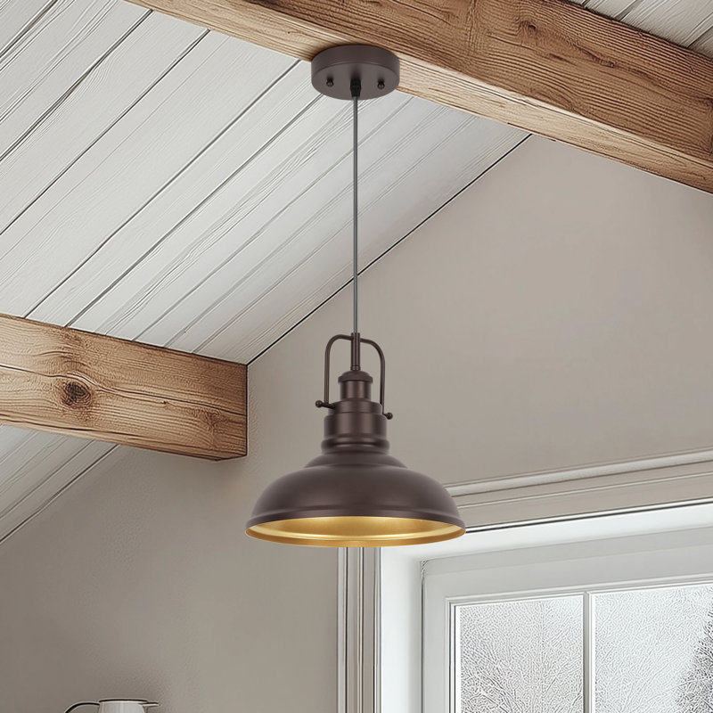 Luminaire suspendu 1 lumière Castillon, Bronze frotté à l'huile