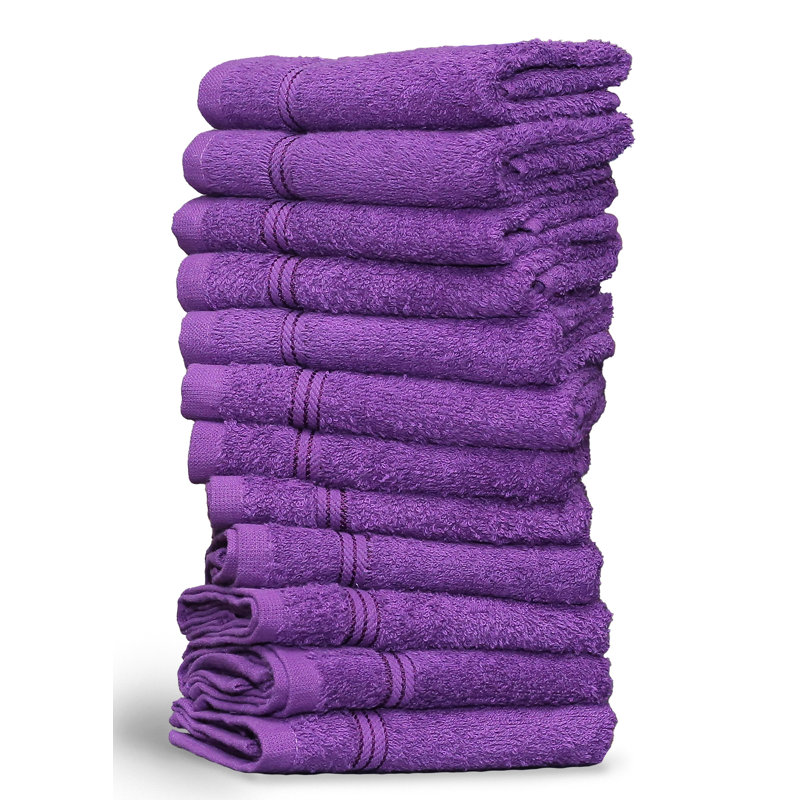 Ensemble de débarbouillettes 100% coton Norita, Prune