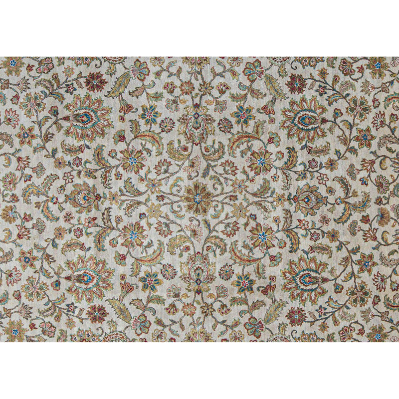 Tapis ivoire et ivoire noué à la main de haute qualité