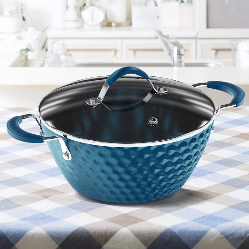 NutriChef 3.6 Quarts Non-Stick Aluminum Round Dutch Oven