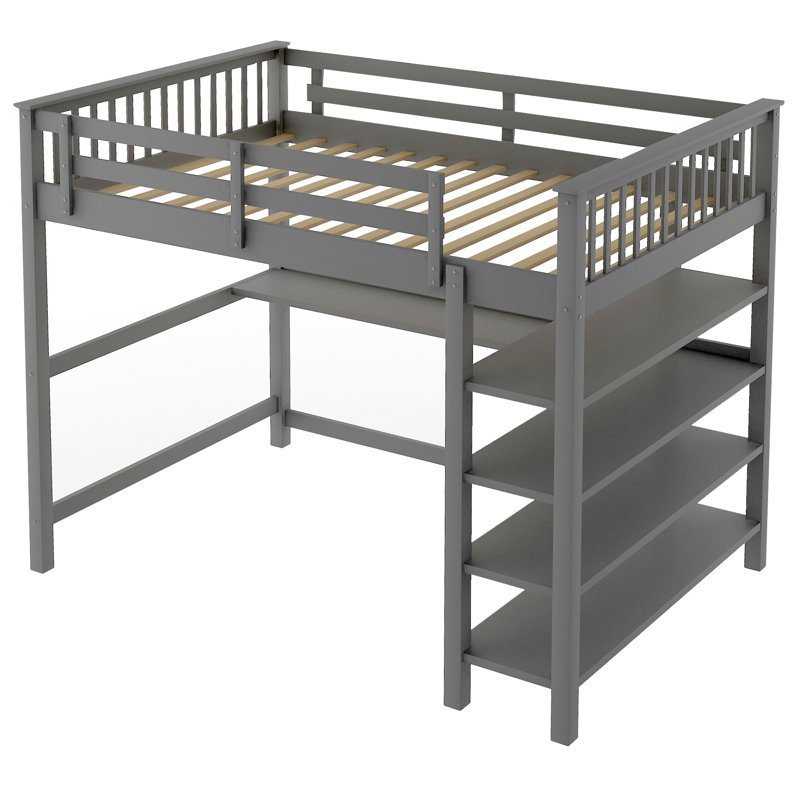 Geramiah Kids Loft Bed, Gray, Full