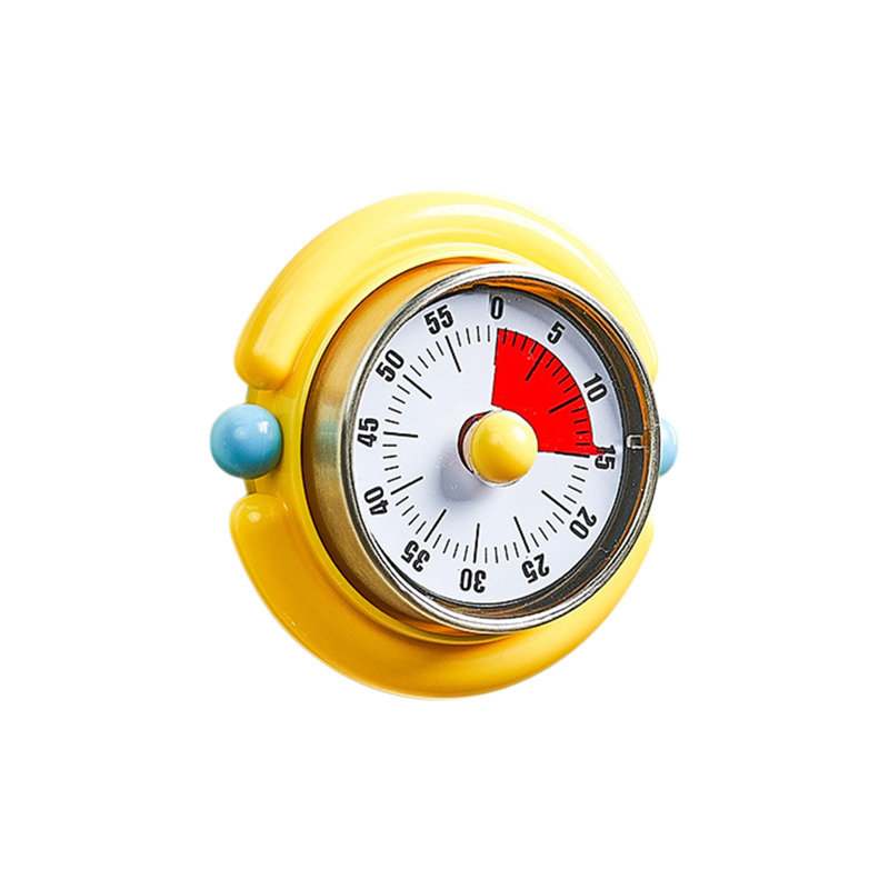 Metal Timer Mechanical Timer Kitchen Cooking Timer Student Study Office Visual Timer Tool Reminder, Yellow