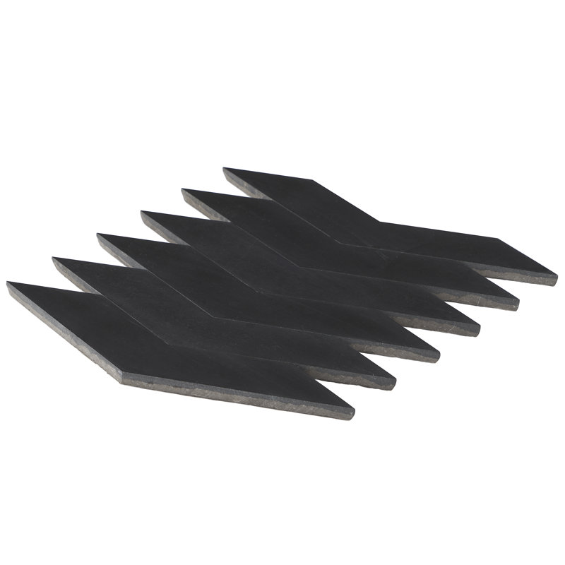 Krista Watterworth Westgate Floral 11.29 in. x 8.97 in. Polished Marble Floor and Wall Mosaic Tile, Black