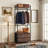 Freestanding Clothes Rack, Reinforced Metal Frame, Multi-Functional Storage Shelves & Smooth Pull-Out Drawers, Extra Side Hanging Hooks, Suitable For Bedroom, Closet
