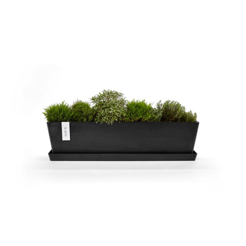Ensemble de 2 pots à fleurs, Gris foncé