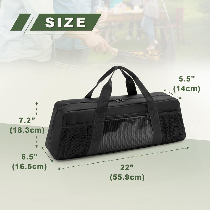 Large Grill Utensil Storage Caddy with Pockets