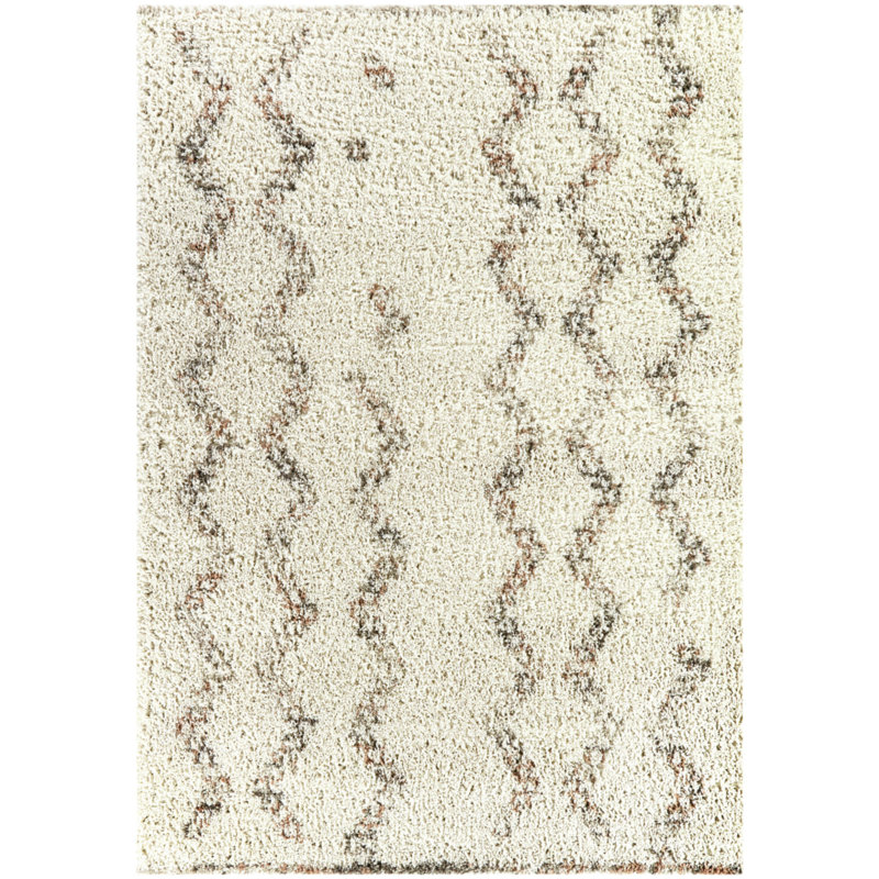 Tapis blanc / brun Frahm, Rectangle 5 pi 3 po x 7 pi