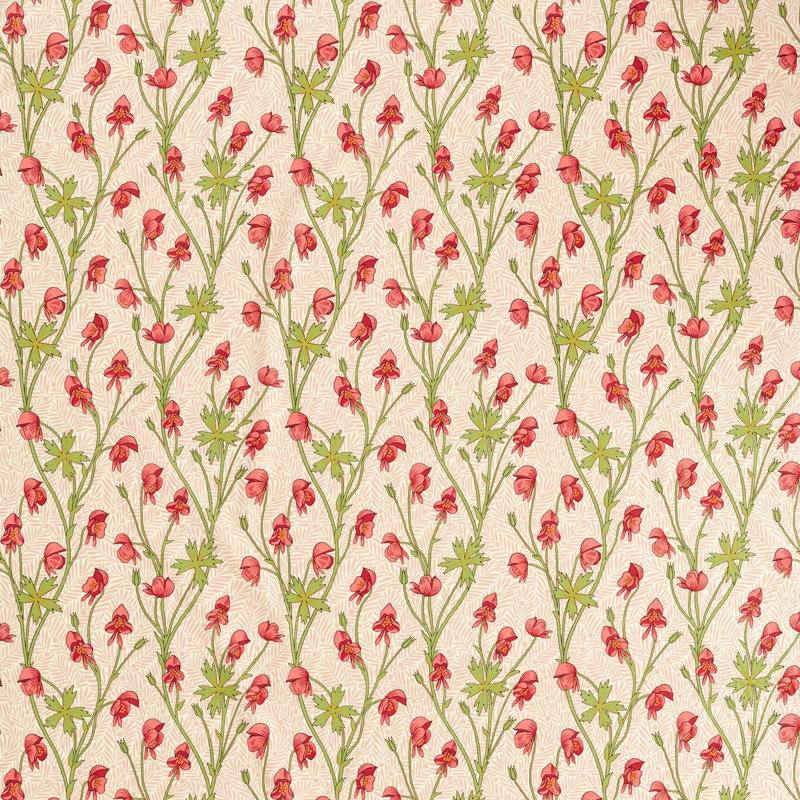 Bedford Park Monkshood Fabric, Rhubarb