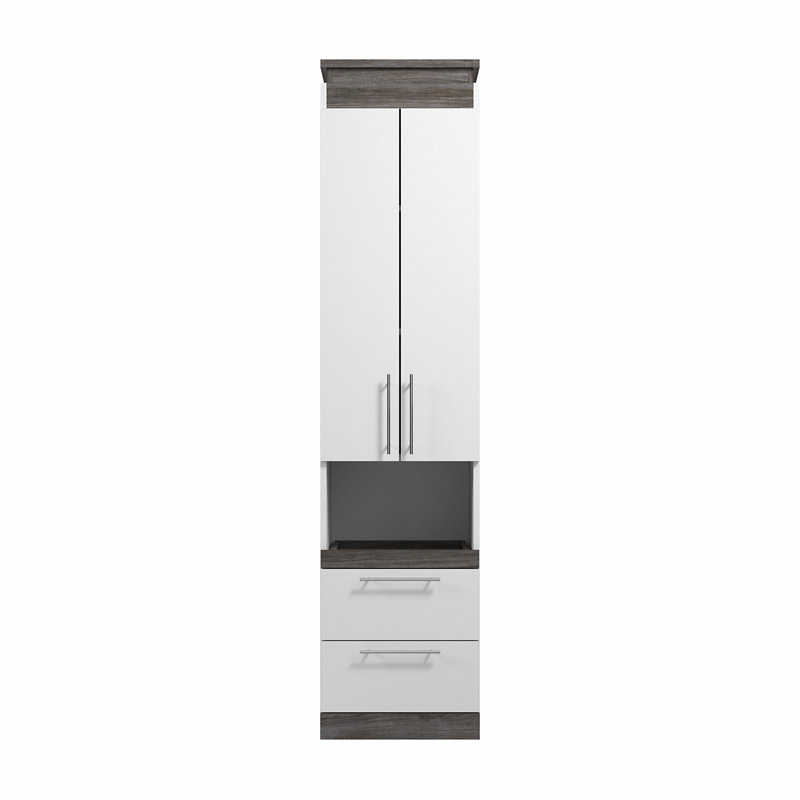 Armoire de rangement à 4 tiroirs et à tablettes Ailé 20 W, Blanc