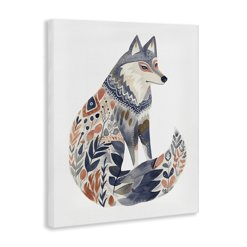  Art mural en toile style loup scandinave par LSR Design Studio, H 20 po x l 16 po